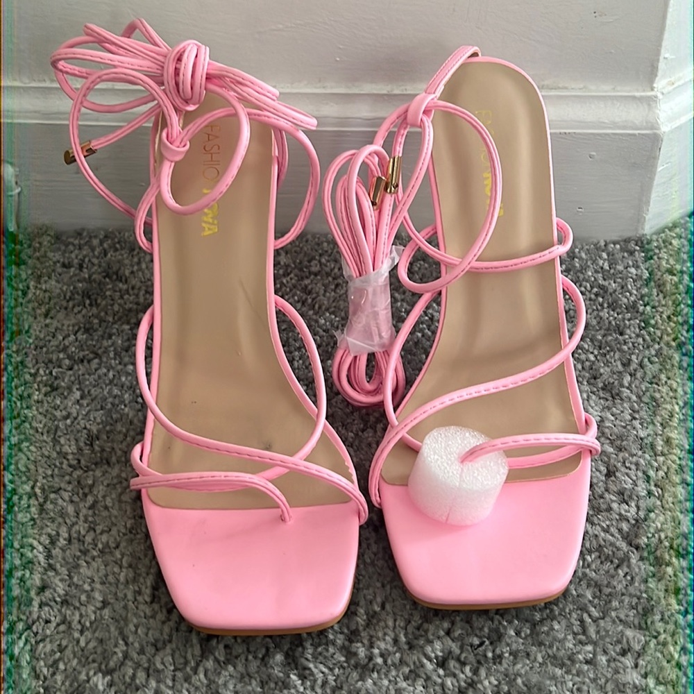 Never worn size 7 fashionova strappy heels